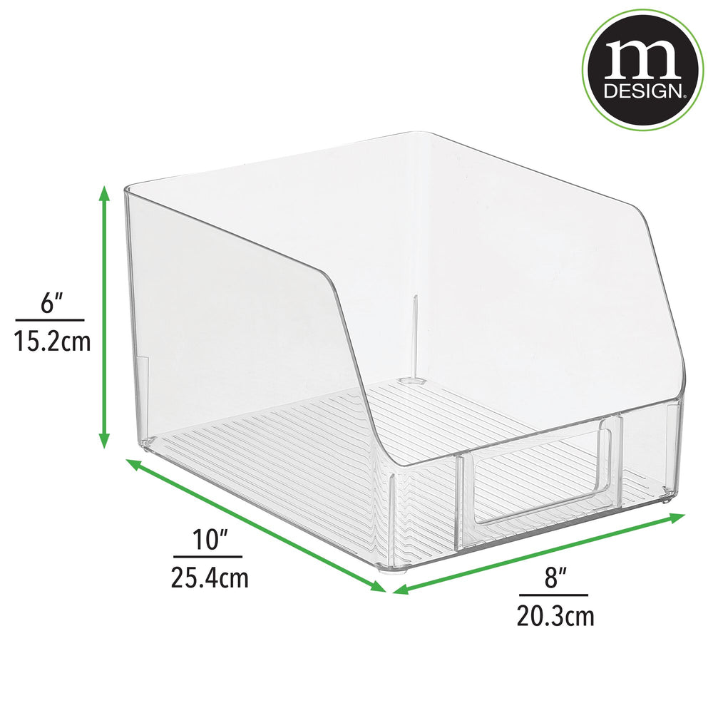 mDesign Kitchen Plastic Storage Organizer Bin with Open Front - Clear