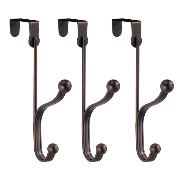 color:bronze||bronze over door double hook hanger